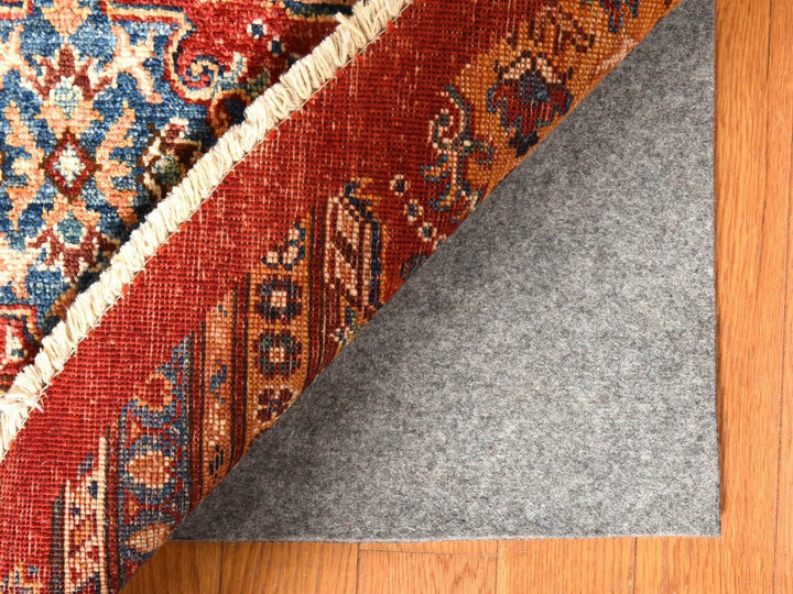 9'7" x 9'7" New Hand Knotted Red Wool Round Oriental Rug - MOA10278925