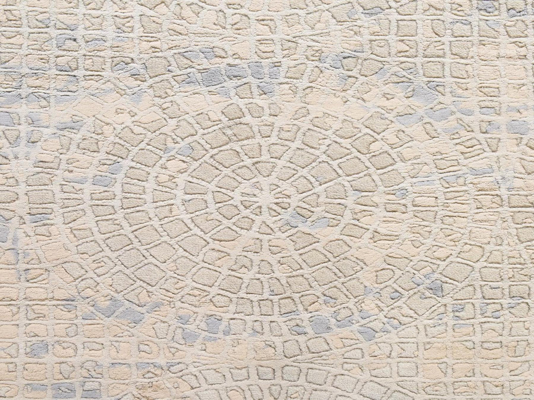 3'0" x 5'0" New Hand Knotted Beige Wool & Silk Rectangle Oriental Rug - MOA10278926
