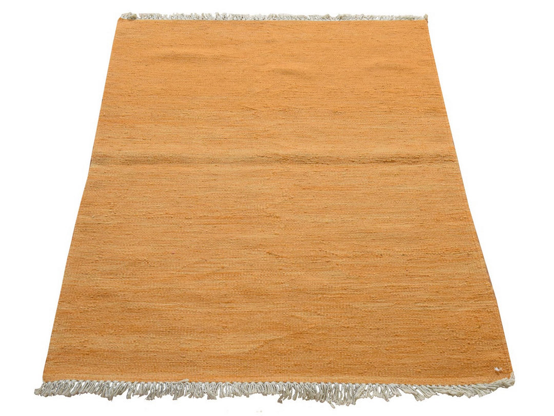 2'8" x 3'8" New Hand Woven Orange Wool Rectangle Oriental Rug - MOA10278927
