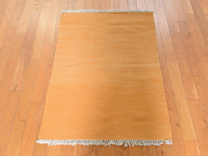 2'8" x 3'8" New Hand Woven Orange Wool Rectangle Oriental Rug - MOA10278927