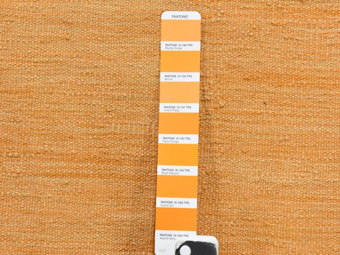 2'8" x 3'8" New Hand Woven Orange Wool Rectangle Oriental Rug - MOA10278927
