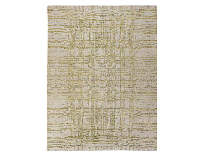 9'0" x 11'7" New Hand Loomed Grey Wool & Silk Rectangle Oriental Rug - MOA10278928
