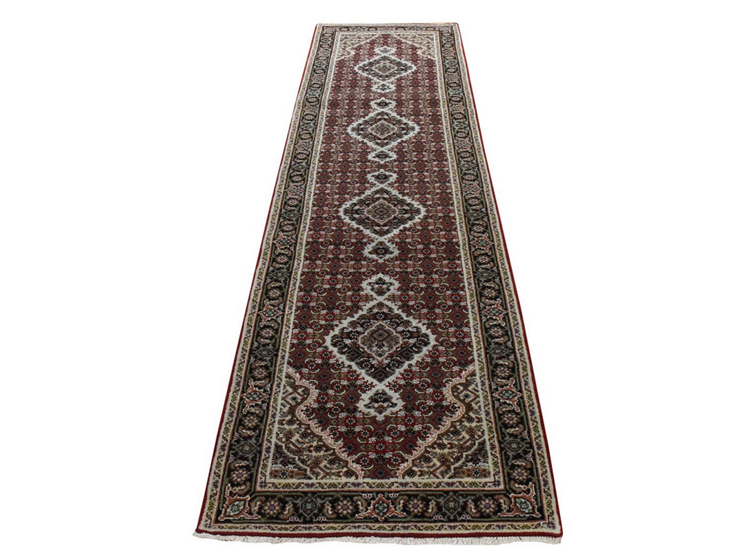 2'8" x 10'1" New Hand Knotted Red Wool Runner Oriental Rug - MOA10278931