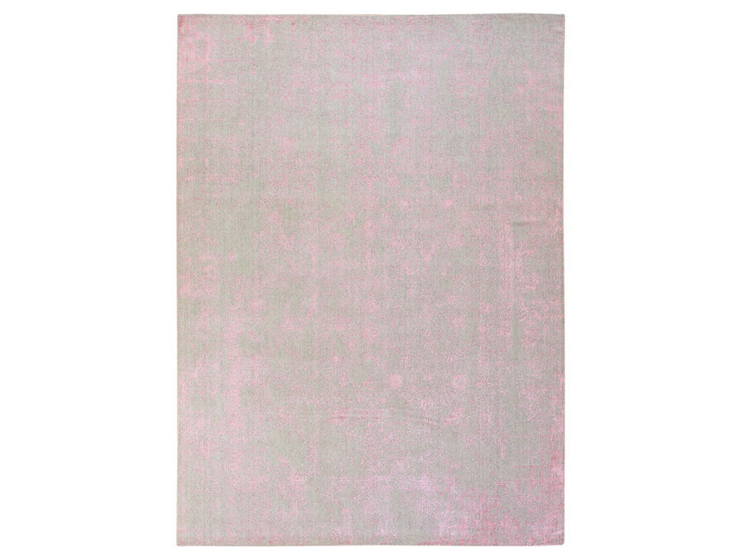 9'0" x 12'0" New Hand Loomed Pink Wool & Silk Rectangle Oriental Rug - MOA10278933