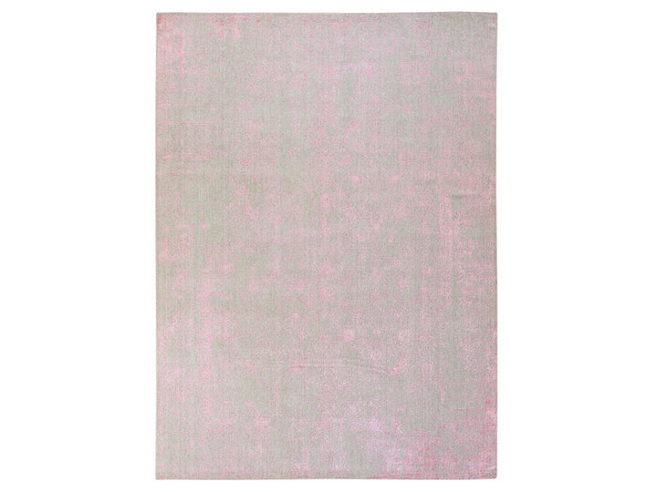 9'0" x 12'0" New Hand Loomed Pink Wool & Silk Rectangle Oriental Rug - MOA10278933