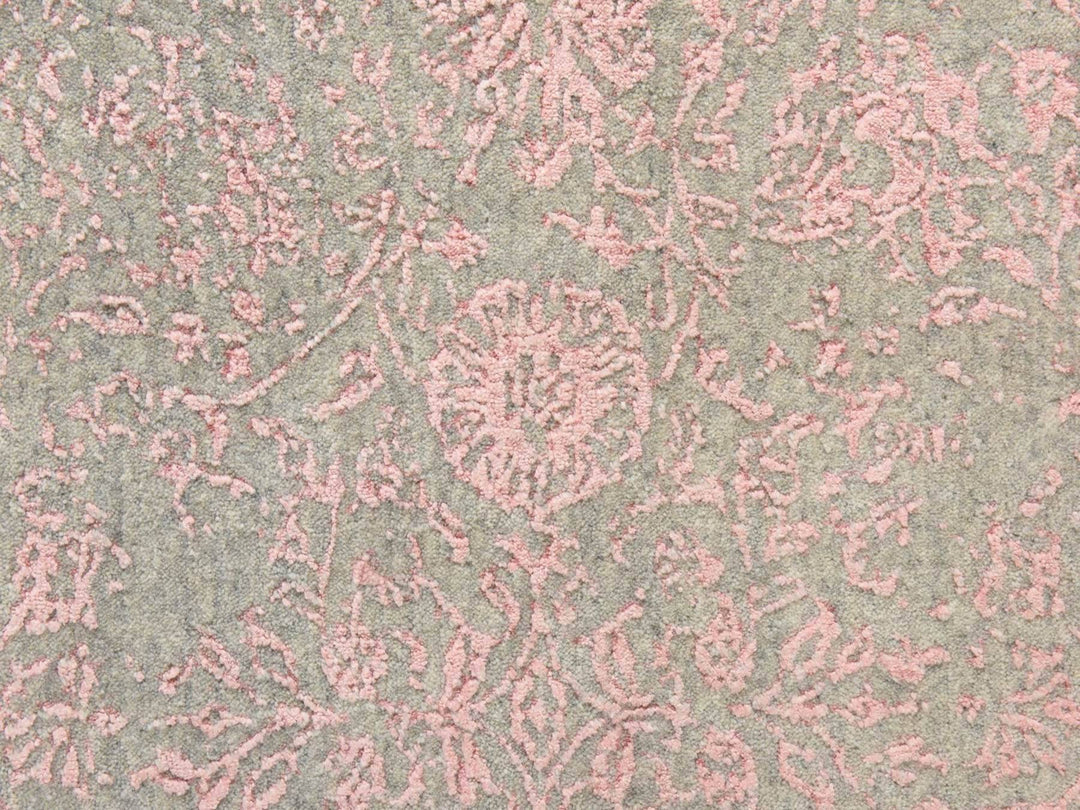 9'0" x 12'0" New Hand Loomed Pink Wool & Silk Rectangle Oriental Rug - MOA10278933