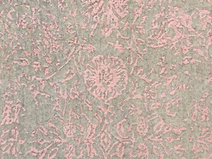 9'0" x 12'0" New Hand Loomed Pink Wool & Silk Rectangle Oriental Rug - MOA10278933