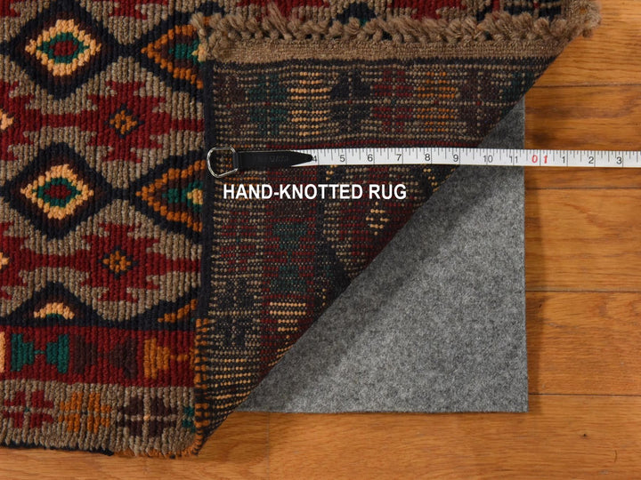 6'2" x 7'3" New Hand Knotted Grey Wool Rectangle Oriental Rug - MOA10278936