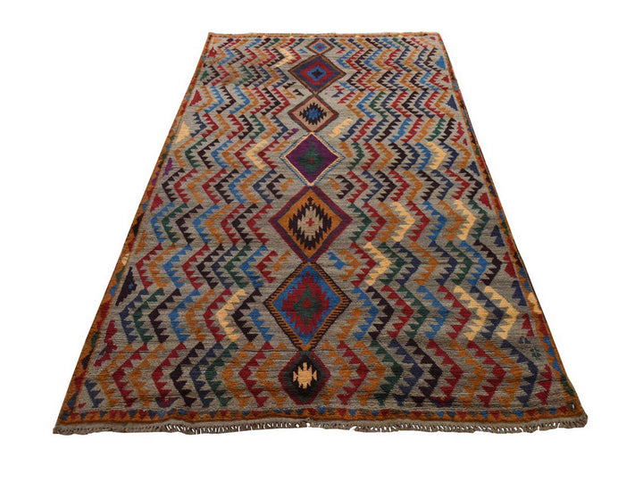 5'8" x 7'6" New Hand Knotted Grey Wool Rectangle Oriental Rug - MOA10278937