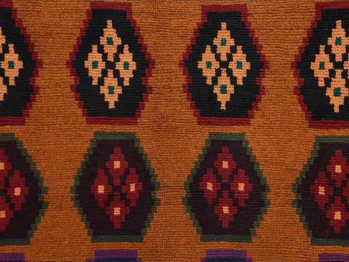 6'0" x 7'10" New Hand Knotted Orange Wool Rectangle Oriental Rug - MOA10278938