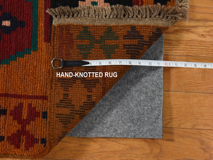 6'0" x 7'10" New Hand Knotted Orange Wool Rectangle Oriental Rug - MOA10278938
