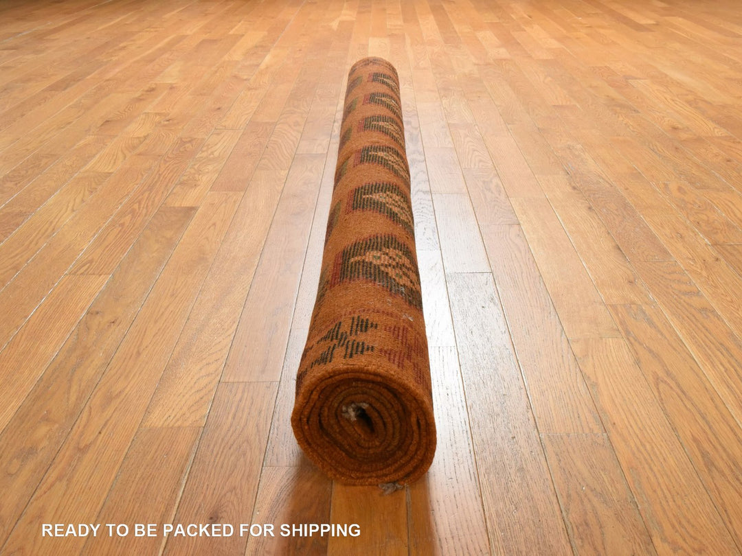 6'0" x 7'10" New Hand Knotted Orange Wool Rectangle Oriental Rug - MOA10278938