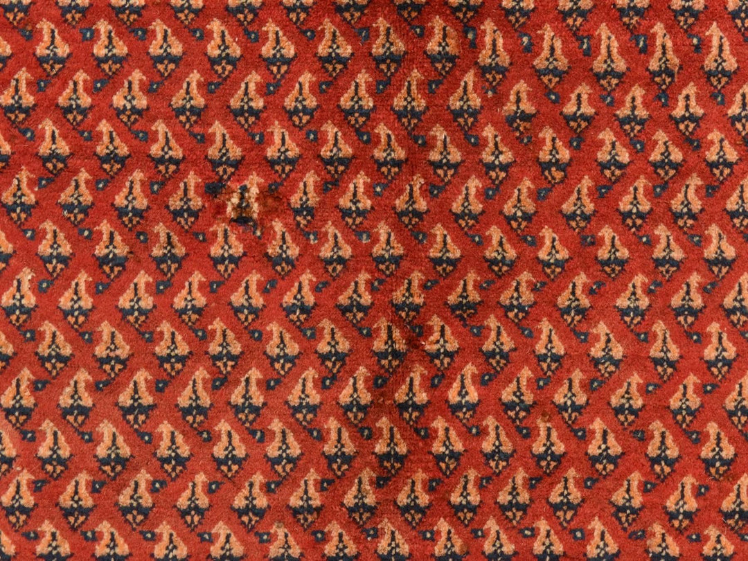 4'6" x 10'9" Vintage Hand Knotted Red Wool Runner Oriental Rug - MOA10278939