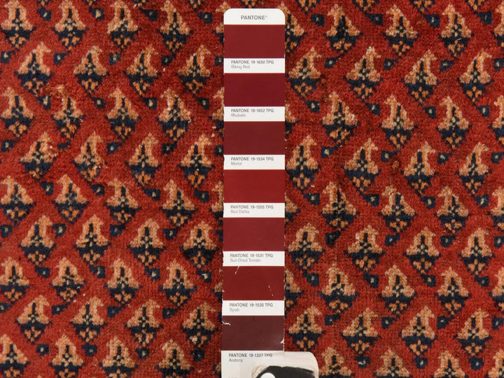 4'6" x 10'9" Vintage Hand Knotted Red Wool Runner Oriental Rug - MOA10278939