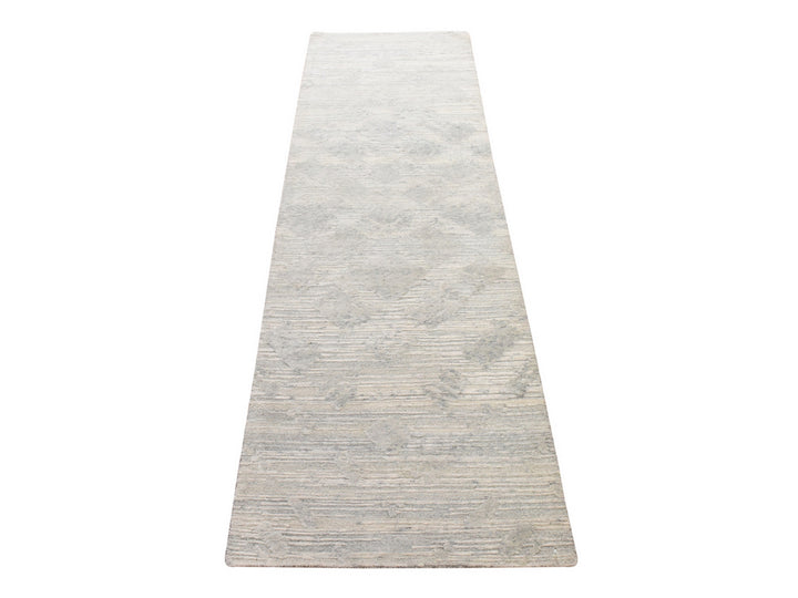 2'6" x 8'0" New Hand Knotted Grey Wool Runner Oriental Rug - MOA10278943