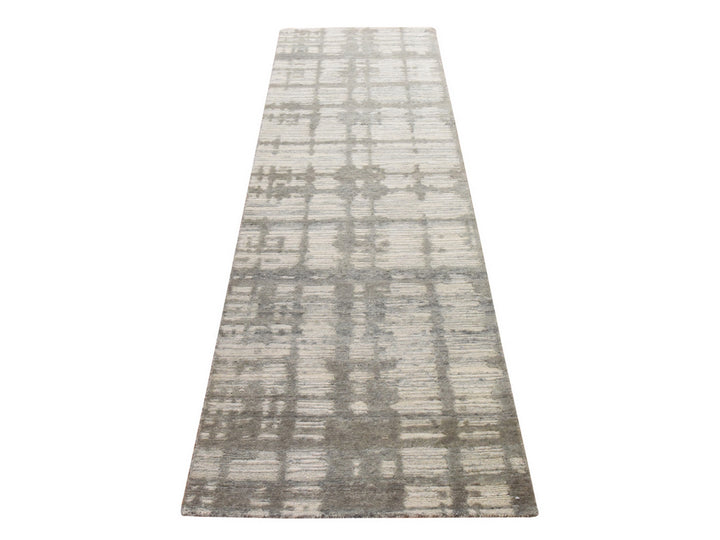 2'6" x 8'0" New Hand Knotted Ivory Wool Runner Oriental Rug - MOA10278944