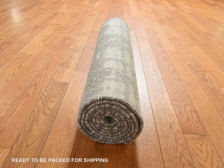 2'6" x 8'0" New Hand Knotted Ivory Wool Runner Oriental Rug - MOA10278944