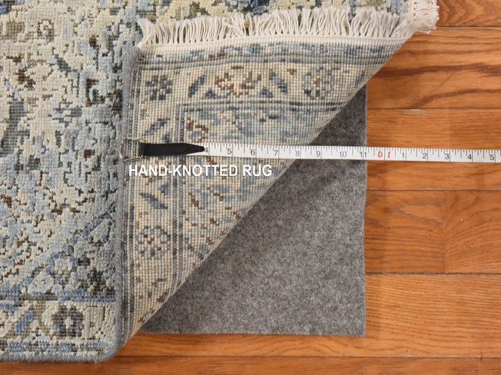 2'5" x 8'0" New Hand Knotted Ivory Wool & Silk Runner Oriental Rug - MOA10278945