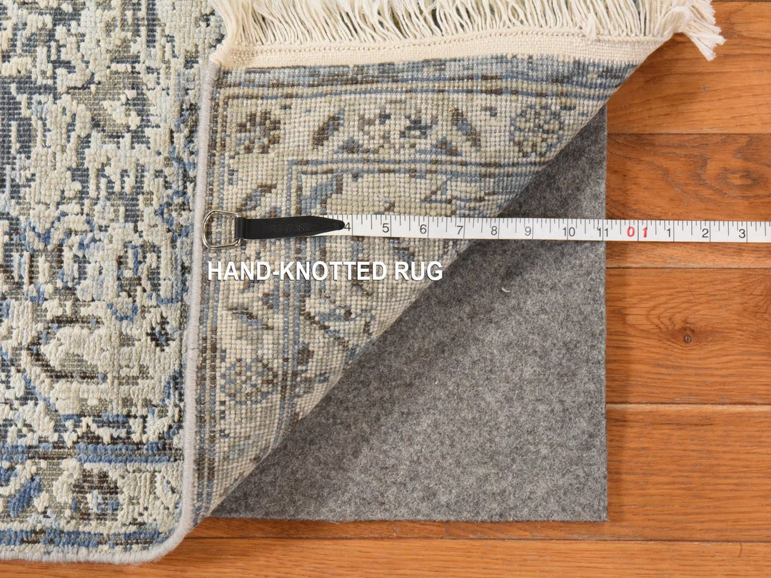 3'0" x 5'0" New Hand Knotted Ivory Wool & Silk Rectangle Oriental Rug - MOA10278946