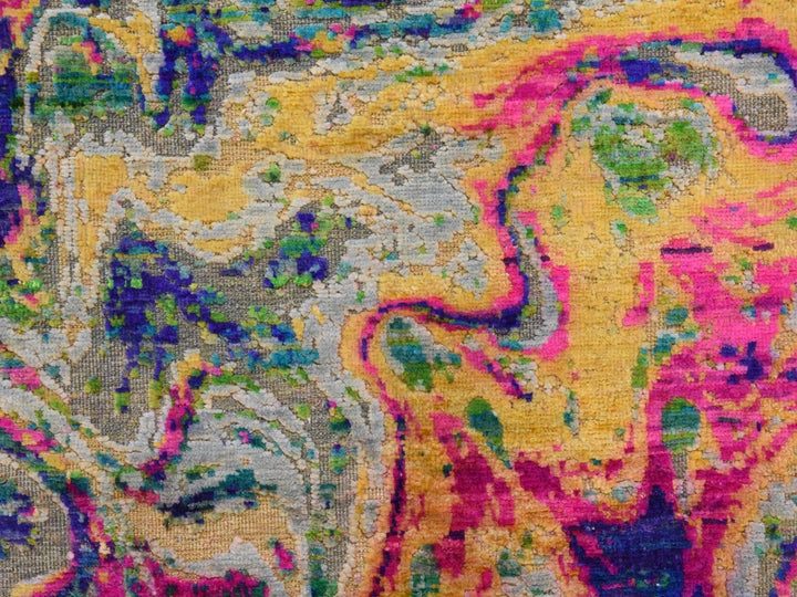 3'0" x 5'0" New Hand Knotted Multicolored Wool & Silk Rectangle Oriental Rug - MOA10278947