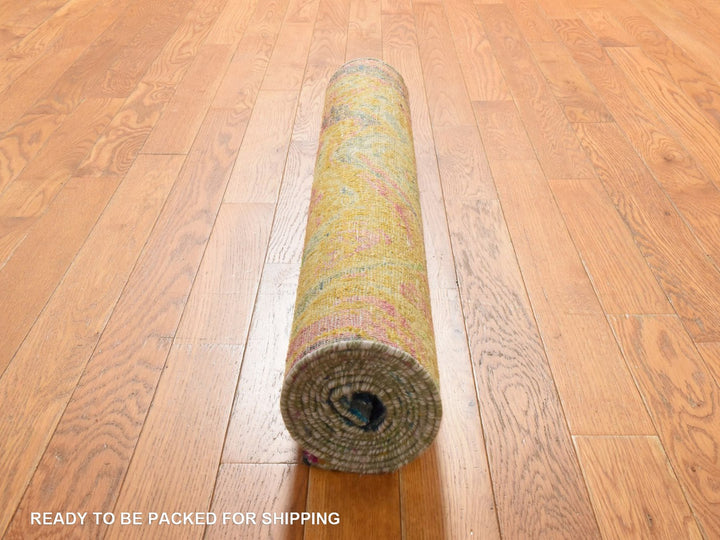 2'10" x 8'2" New Hand Knotted Multicolored Wool & Silk Runner Oriental Rug - MOA10278948