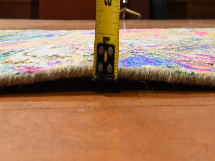 3'0" x 5'0" New Hand Knotted Multicolored Wool & Silk Rectangle Oriental Rug - MOA10278949