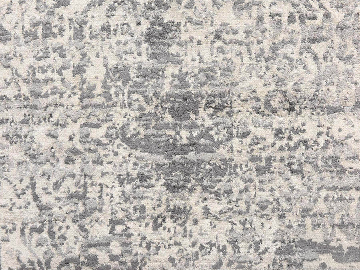 3'0" x 5'1" New Hand Knotted Grey Wool & Silk Rectangle Oriental Rug - MOA10278951