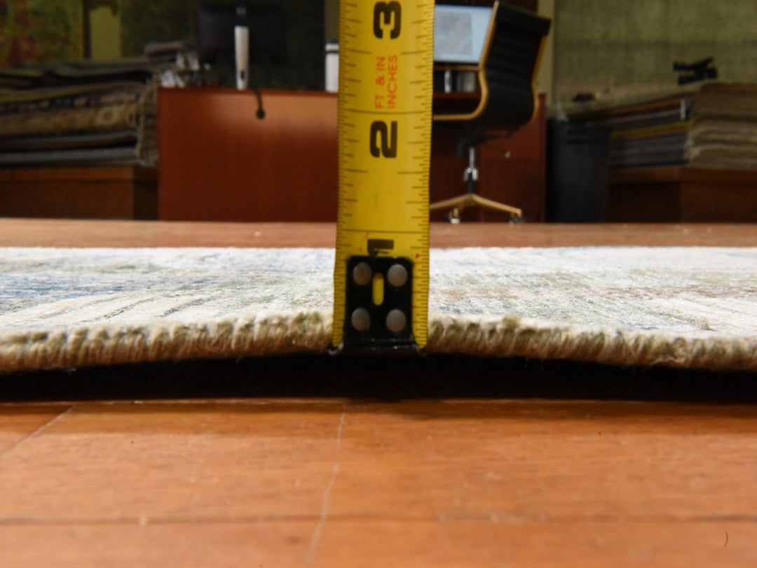 2'6" x 8'6" New Hand Knotted Ivory Wool & Silk Runner Oriental Rug - MOA10278952
