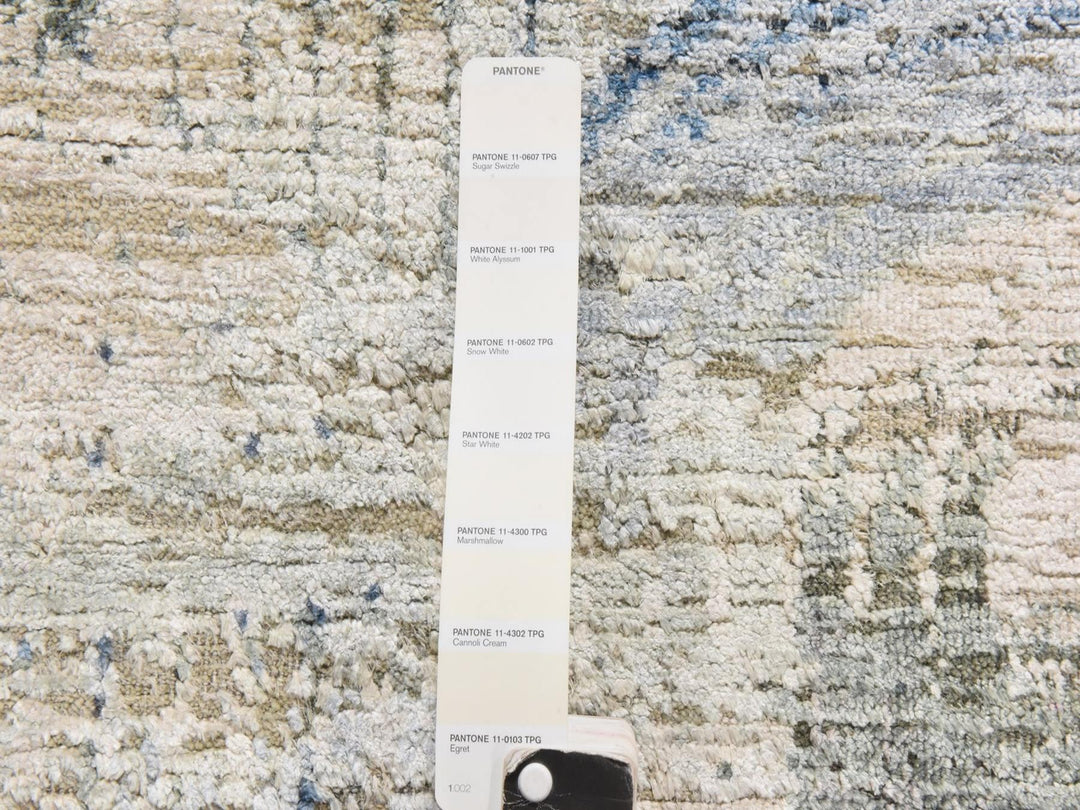 2'8" x 6'1" New Hand Knotted Ivory Wool & Silk Runner Oriental Rug - MOA10278953