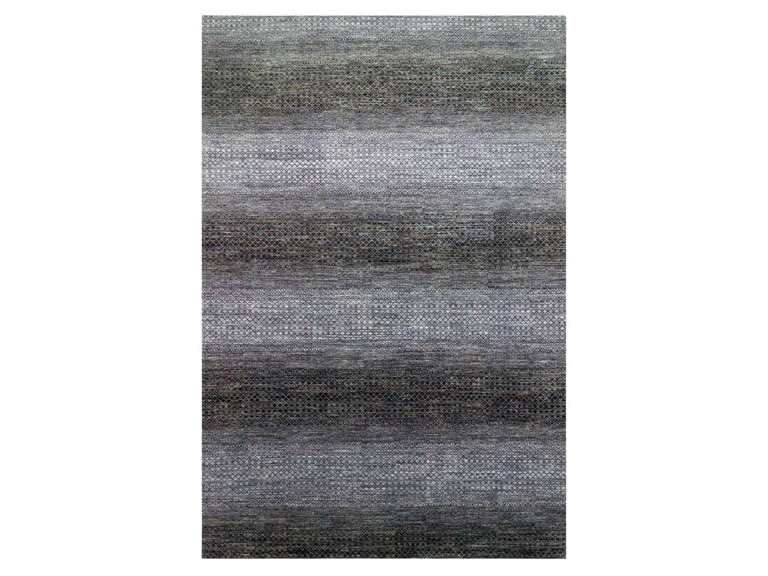 12'2" x 18'0" New Hand Knotted Black Wool Rectangle Oriental Rug - MOA10279001