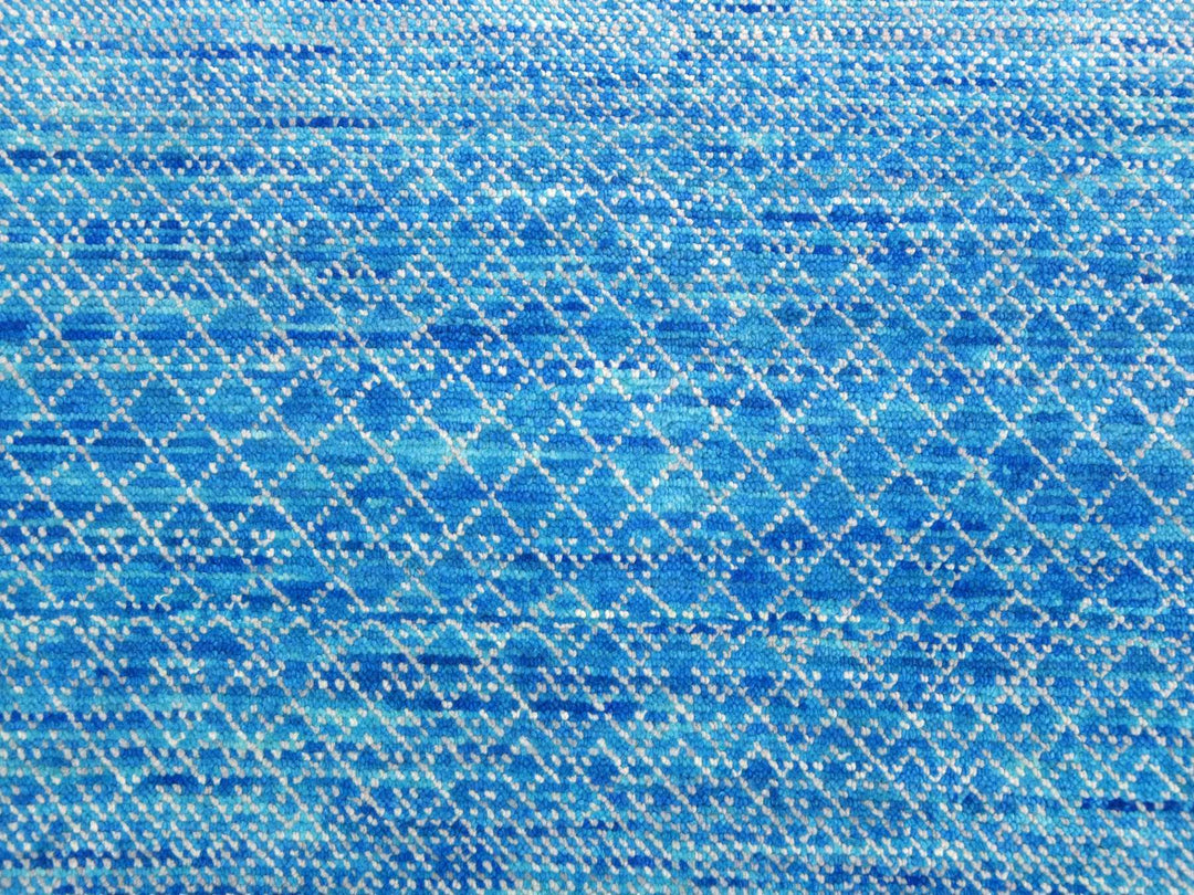 9'1" x 12'2" New Hand Knotted Blue Wool Rectangle Oriental Rug - MOA10279014