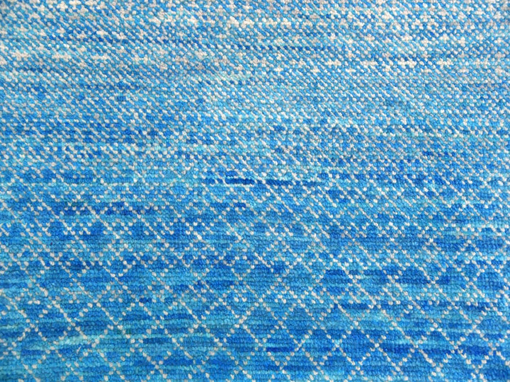 8'0" x 9'10" New Hand Knotted Blue Wool Rectangle Oriental Rug - MOA10279019