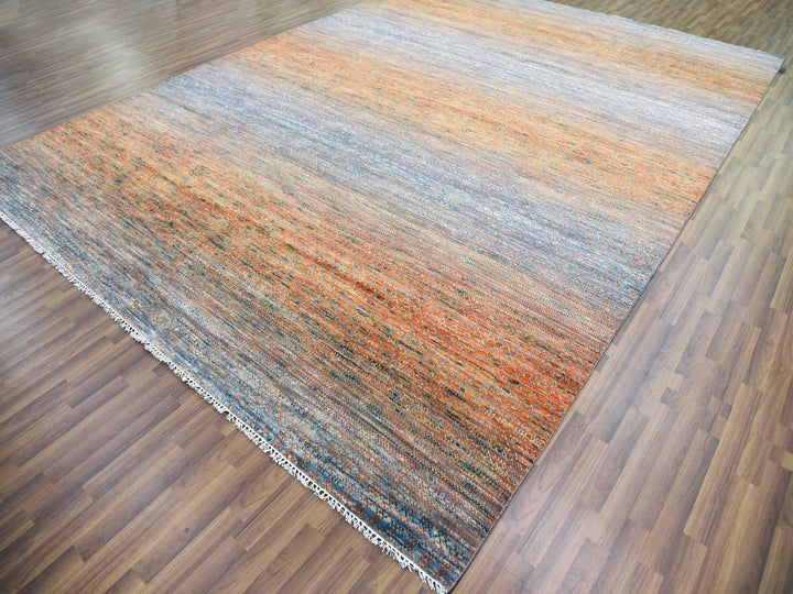 10'3" x 14'0" New Hand Knotted Orange Wool Rectangle Oriental Rug - MOA10279020
