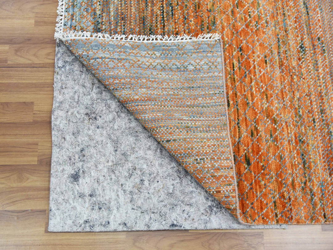 10'3" x 14'0" New Hand Knotted Orange Wool Rectangle Oriental Rug - MOA10279020