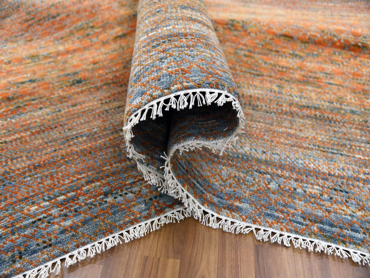 10'3" x 14'0" New Hand Knotted Orange Wool Rectangle Oriental Rug - MOA10279020