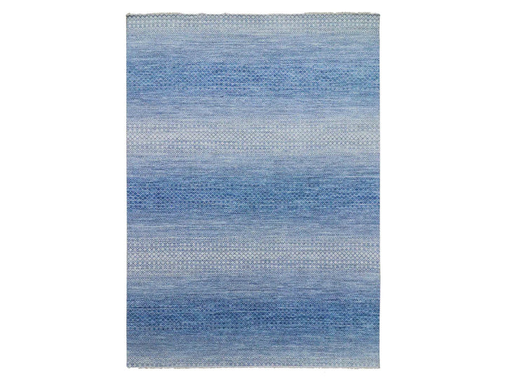 10'1" x 14'0" New Hand Knotted Blue Wool Rectangle Oriental Rug - MOA10279023