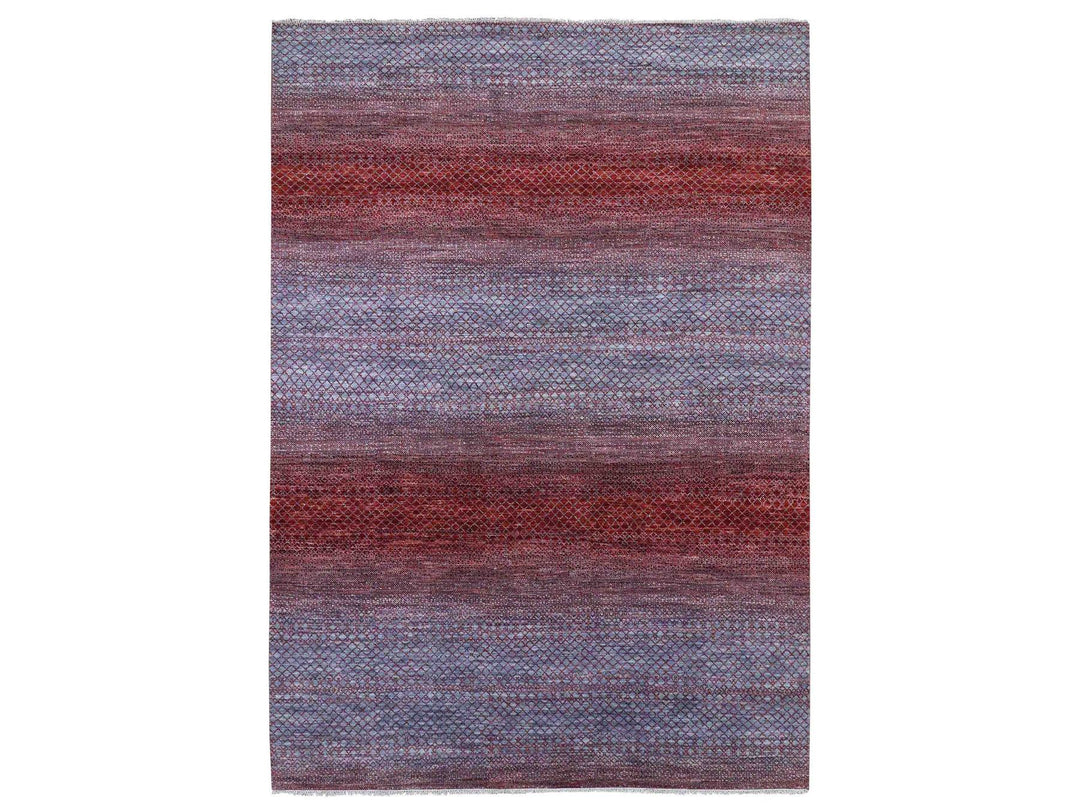 9'9" x 14'0" New Hand Knotted Red Wool Rectangle Oriental Rug - MOA10279027