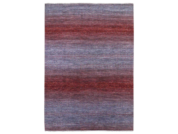 9'9" x 14'0" New Hand Knotted Red Wool Rectangle Oriental Rug - MOA10279027