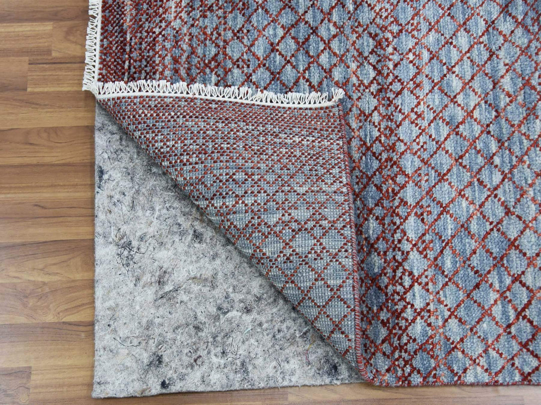 9'9" x 14'0" New Hand Knotted Red Wool Rectangle Oriental Rug - MOA10279027
