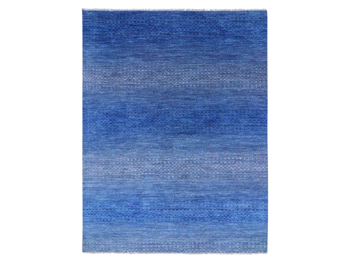 9'2" x 12'2" New Hand Knotted Blue Wool Rectangle Oriental Rug - MOA10279034