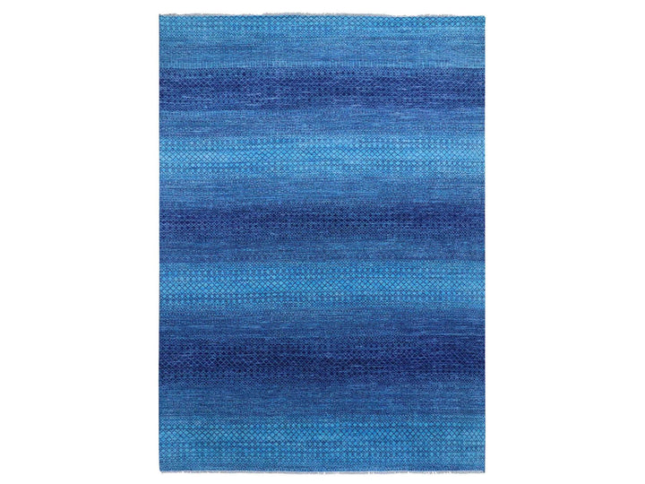 10'0" x 14'1" New Hand Knotted Blue Wool Rectangle Oriental Rug - MOA10279038
