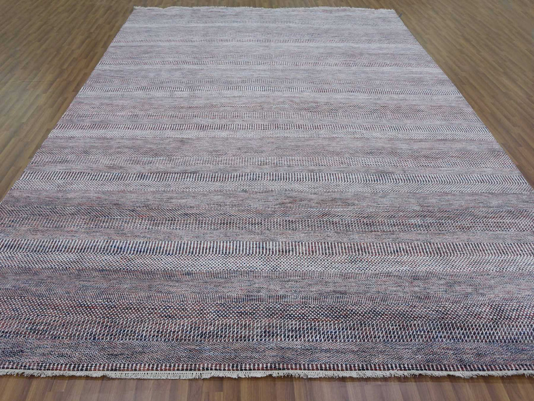 10'1" x 14'0" New Hand Knotted Red Wool & Silk Rectangle Oriental Rug - MOA10279112