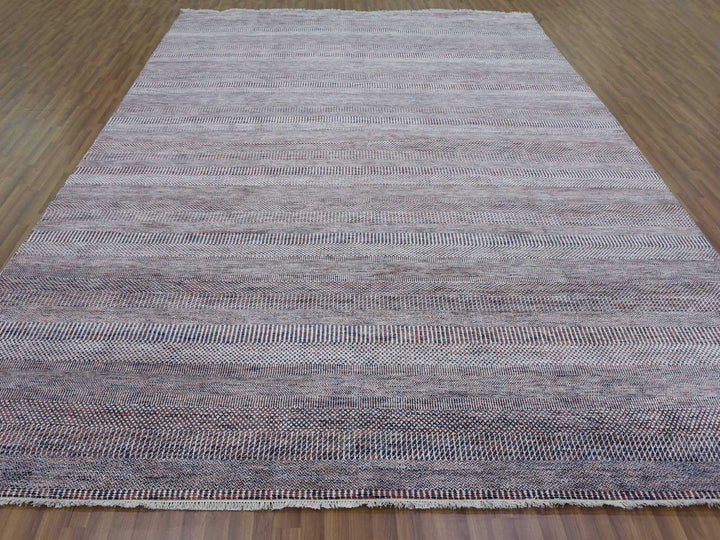 10'1" x 14'0" New Hand Knotted Red Wool & Silk Rectangle Oriental Rug - MOA10279112