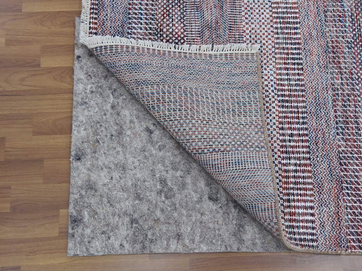 10'1" x 14'0" New Hand Knotted Red Wool & Silk Rectangle Oriental Rug - MOA10279112