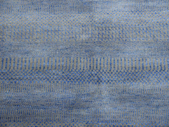 6'1" x 9'1" New Hand Knotted Blue Wool & Silk Rectangle Oriental Rug - MOA10279122