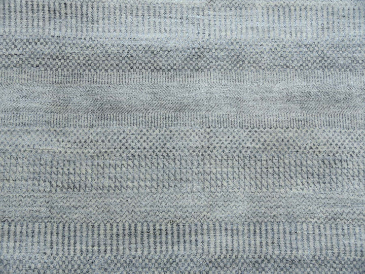6'0" x 9'2" New Hand Knotted Grey Wool & Silk Rectangle Oriental Rug - MOA10279124