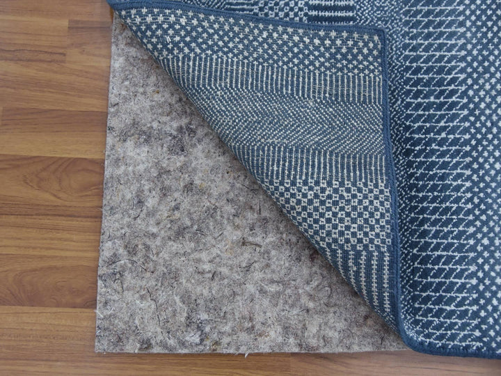 2'9" x 11'4" New Hand Knotted Blue Wool & Silk Runner Oriental Rug - MOA10279154