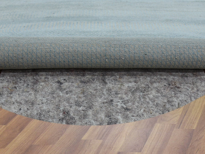 6'0" x 6'0" New Hand Knotted Blue Wool & Silk Round Oriental Rug - MOA10279158
