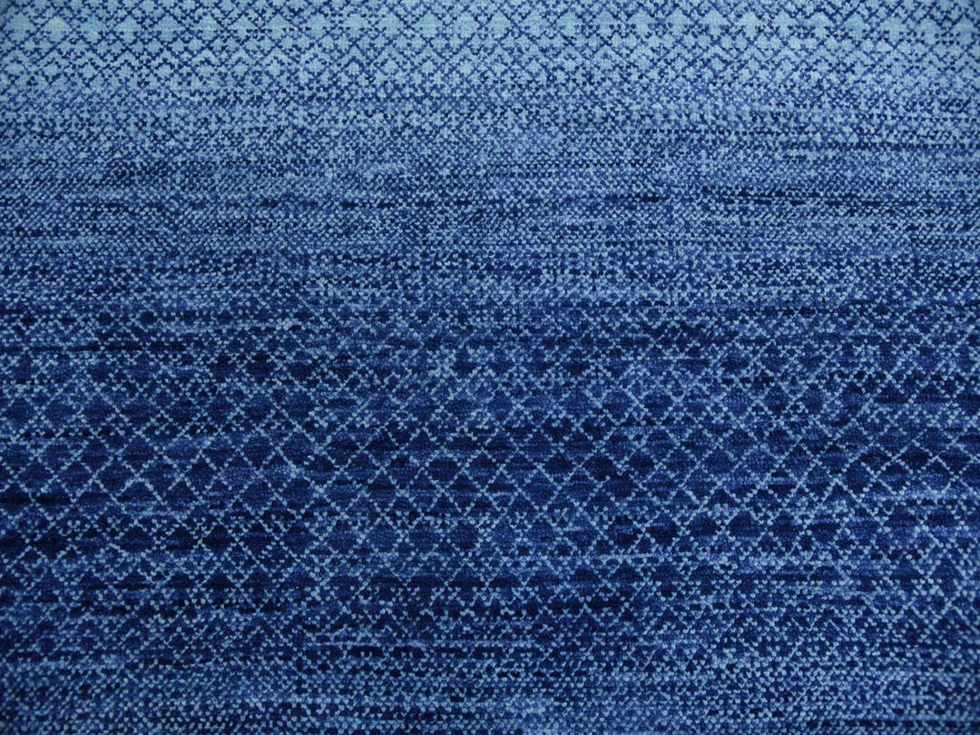 9'10" x 14'0" New Hand Knotted Blue Wool Rectangle Oriental Rug - MOA10279167