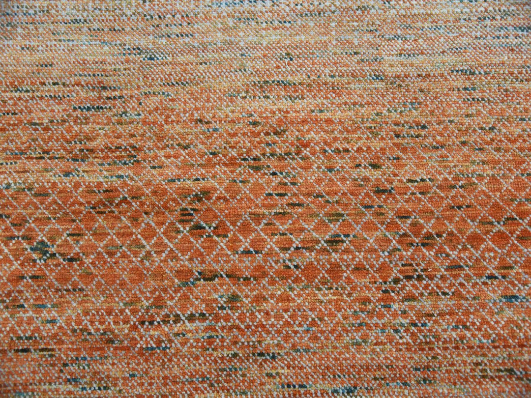 9'10" x 13'10" New Hand Knotted Orange Wool Rectangle Oriental Rug - MOA10279168